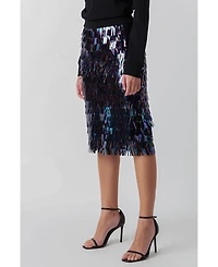 endless rose Women's Sequin Midi Skirt