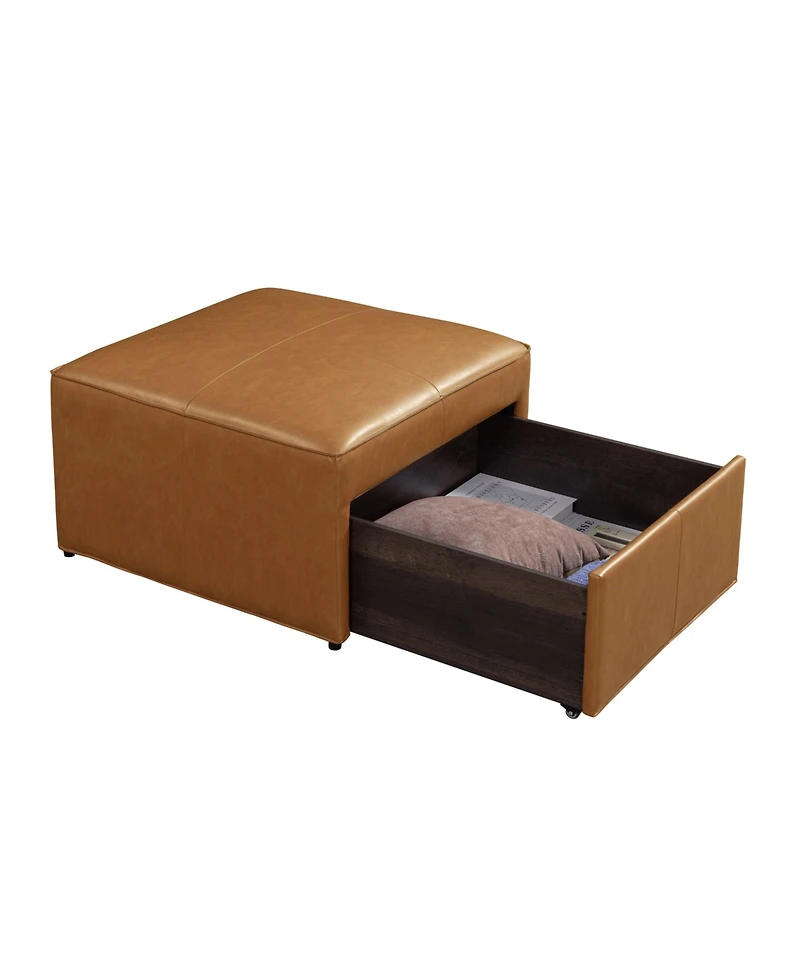 Studio Living 24" Leather Heidi Storage Ottoman