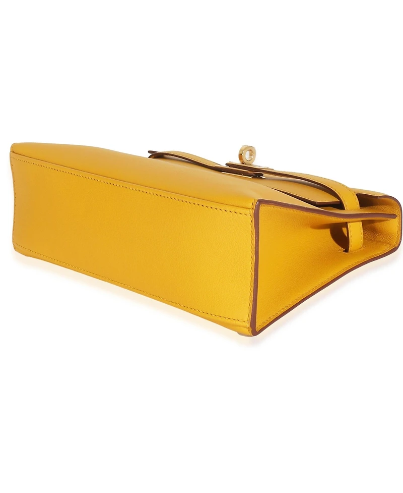 Pre-Owned Hermes Jaune Ambre Swift Kelly Pochette Ghw