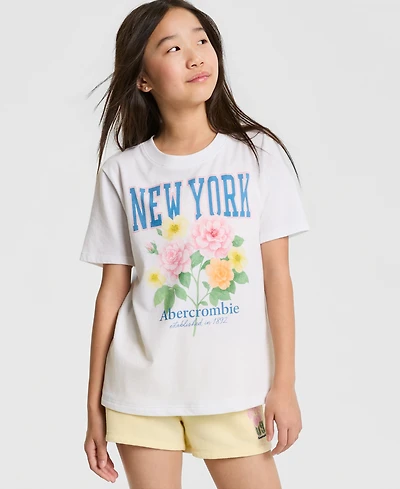 abercrombie kids Girls' Floral Crewneck T-Shirt