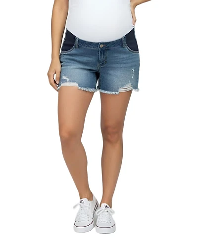 Motherhood Maternity Under the Belly Cut Off Denim Short
