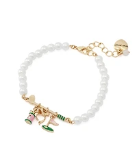 Betsey Johnson Faux Stone Golf Charm Mother of Pearl Strand Bracelet