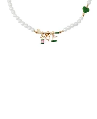Betsey Johnson Faux Stone Golf Bib Mother of Pearl Necklace