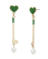 Betsey Johnson Faux Mother of Pearl Stone Golf Club Drop Earrings