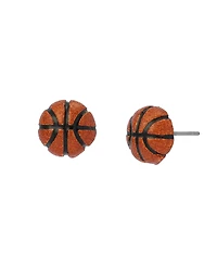 Betsey Johnson Orange Basketball Stud Earrings