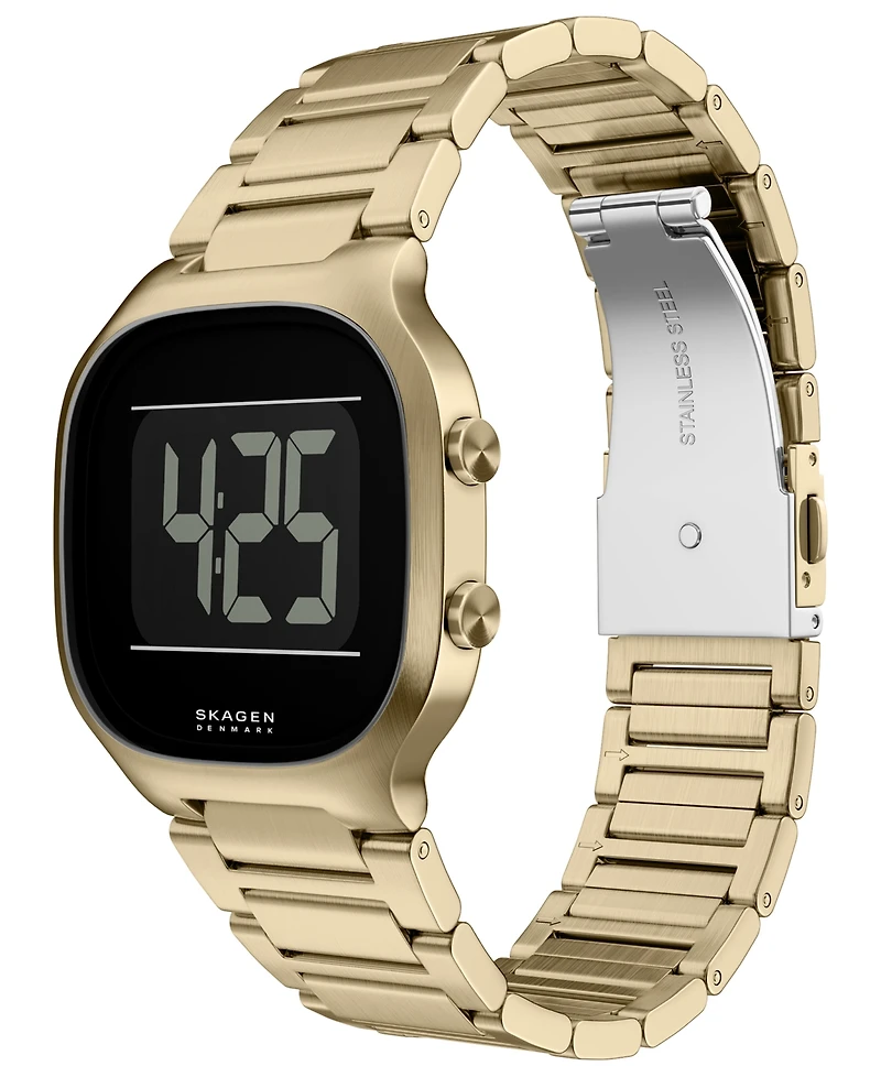Skagen Men's Mellem Digital Lcd Gold Stainless Steel Watch, 38mm