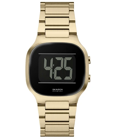 Skagen Men's Mellem Digital Lcd Gold Stainless Steel Watch, 38mm