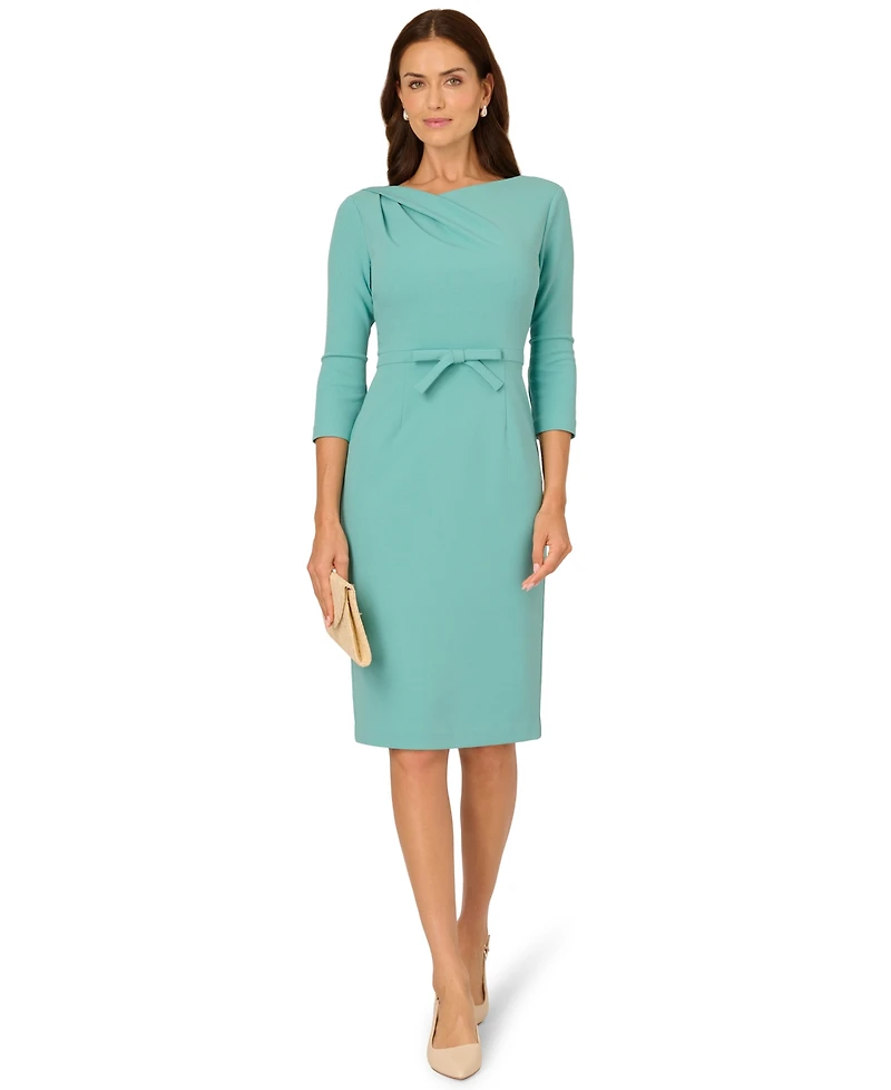 Adrianna Papell Women's Asymmetrical Draped Neck Sheath Dress