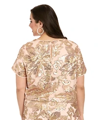 Muse Plus Jewel Neck Cropped T-Shirt