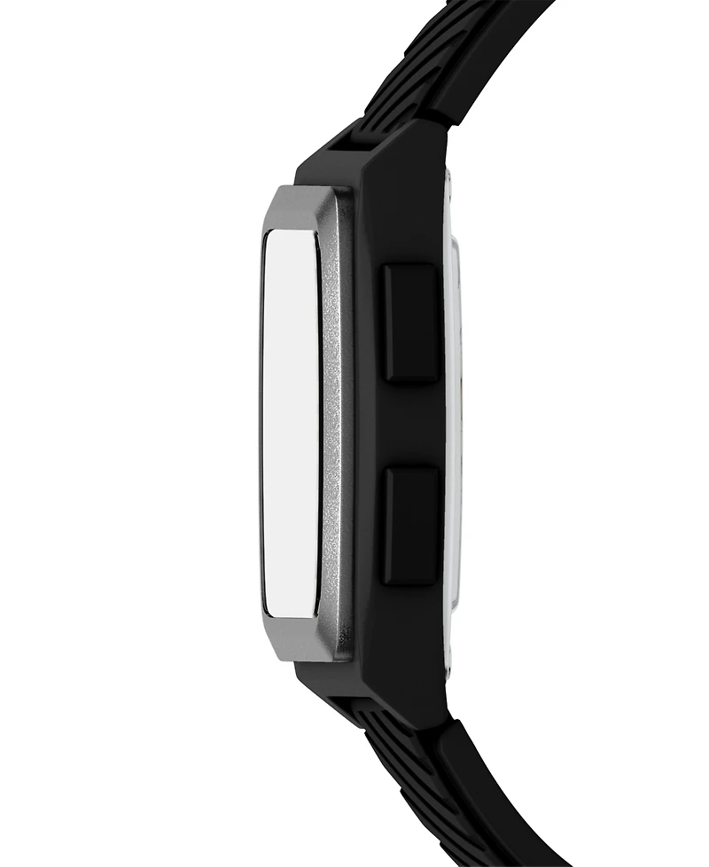 Armani Exchange Men's Lcd Black Silicone Watch, 42mm