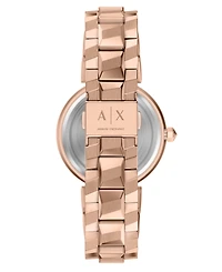 Armani Exchange Women's Quartz Two-Hand Rose Gold Stainless Steel Watch, 34mm