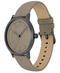 Armani Exchange Men's Quartz Three-Hand Gray Leather Watch, 42mm