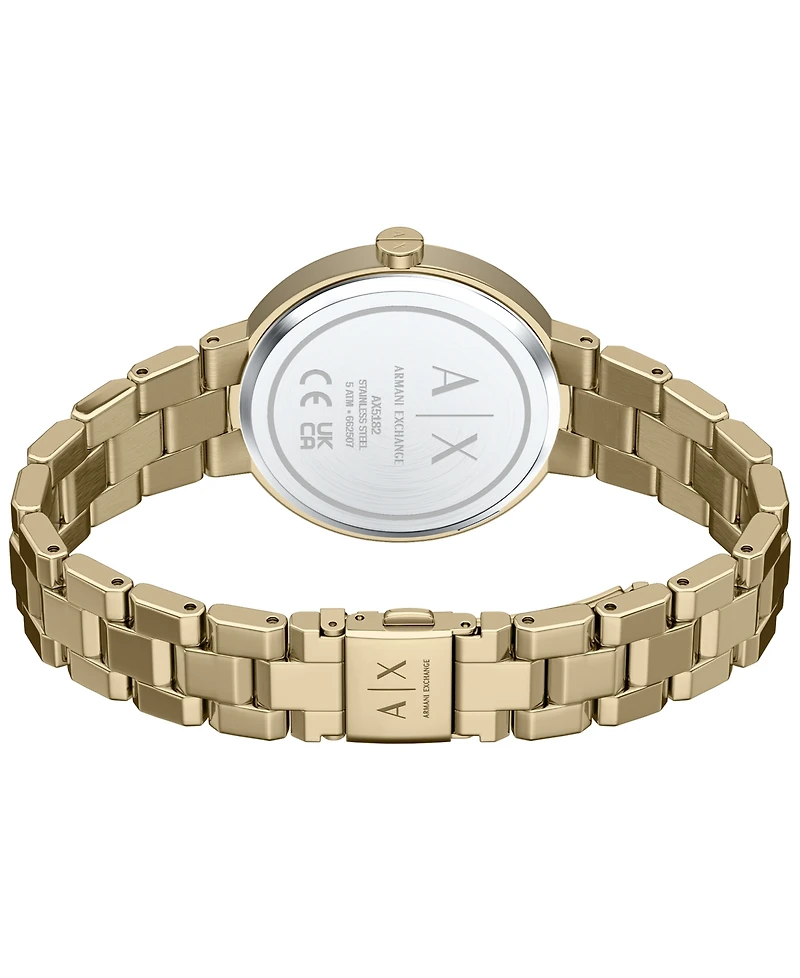 Armani Exchange Women's Quartz Two-Hand Gold Stainless Steel Watch, 36mm