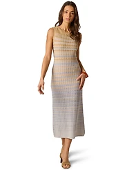 Adrianna Women's Metallic Ombre Sweater Crew Neck Knit Dress