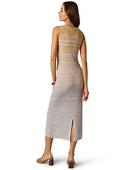 Adrianna Women's Metallic Ombre Sweater Crew Neck Knit Dress