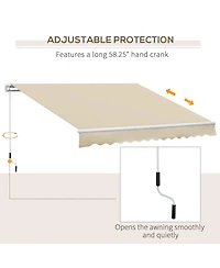 Outsunny 12' x 8' Retractable Awning, Patio Awning Sun Shade Shelter,