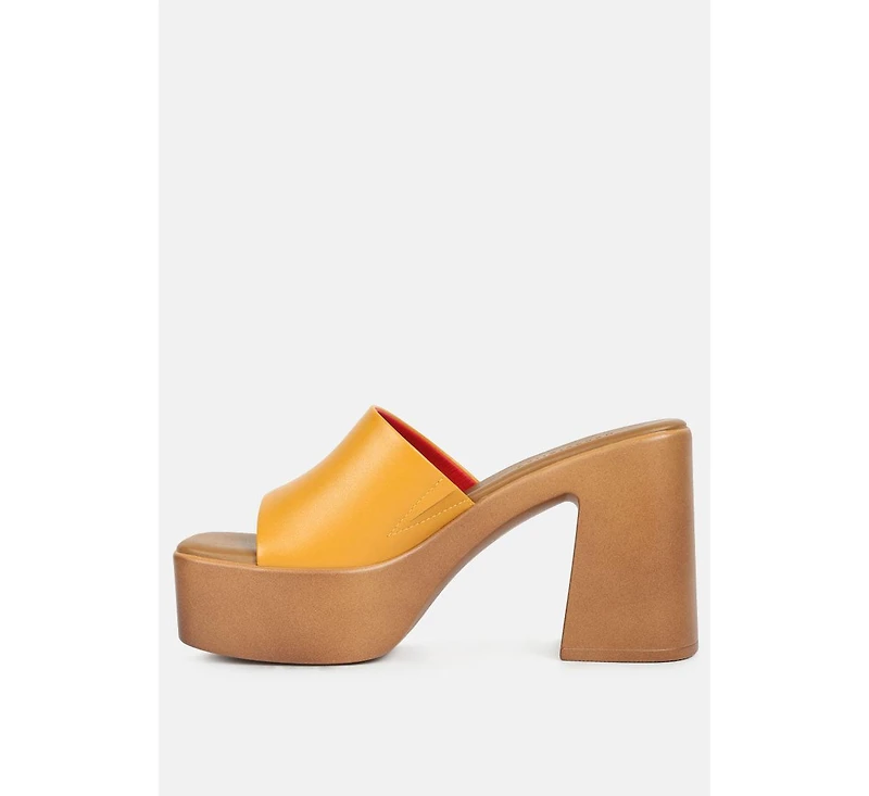 Scandal Womens Slip on Block Heel Sandals