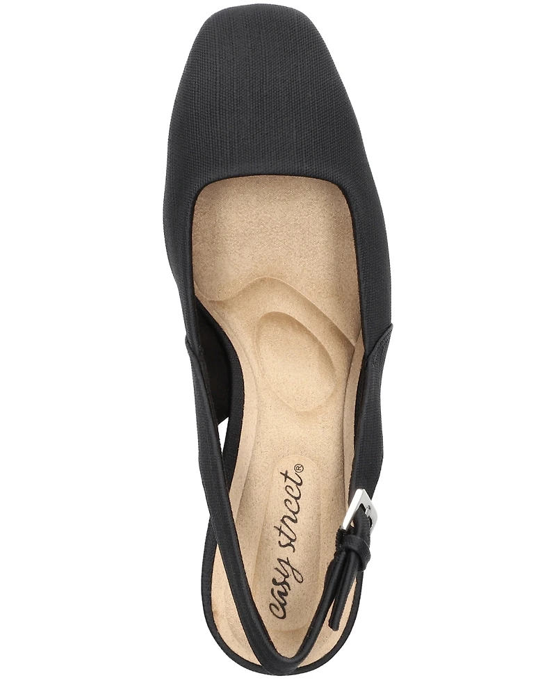 Easy Street Women's Ritsa Square Toe Slingback Pumps