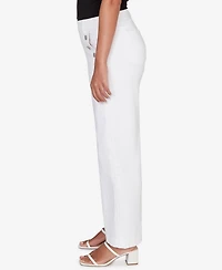 Ruby Rd. Petite Wide Leg Pull On White Sailor Jeans