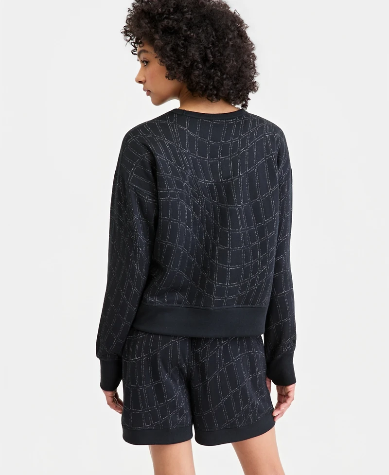 Id Ideology Women's Quilted Reversible Crewneck Sweatshirt, Macy's Exclusive