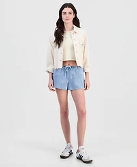 Vanilla Star Juniors' Seashell-Print Drawstring Shorts