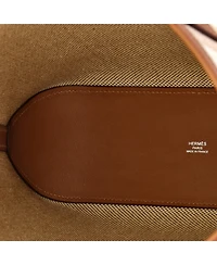 Pre-Owned HERMES Cabas H en Biais Tote Canvas with Leather