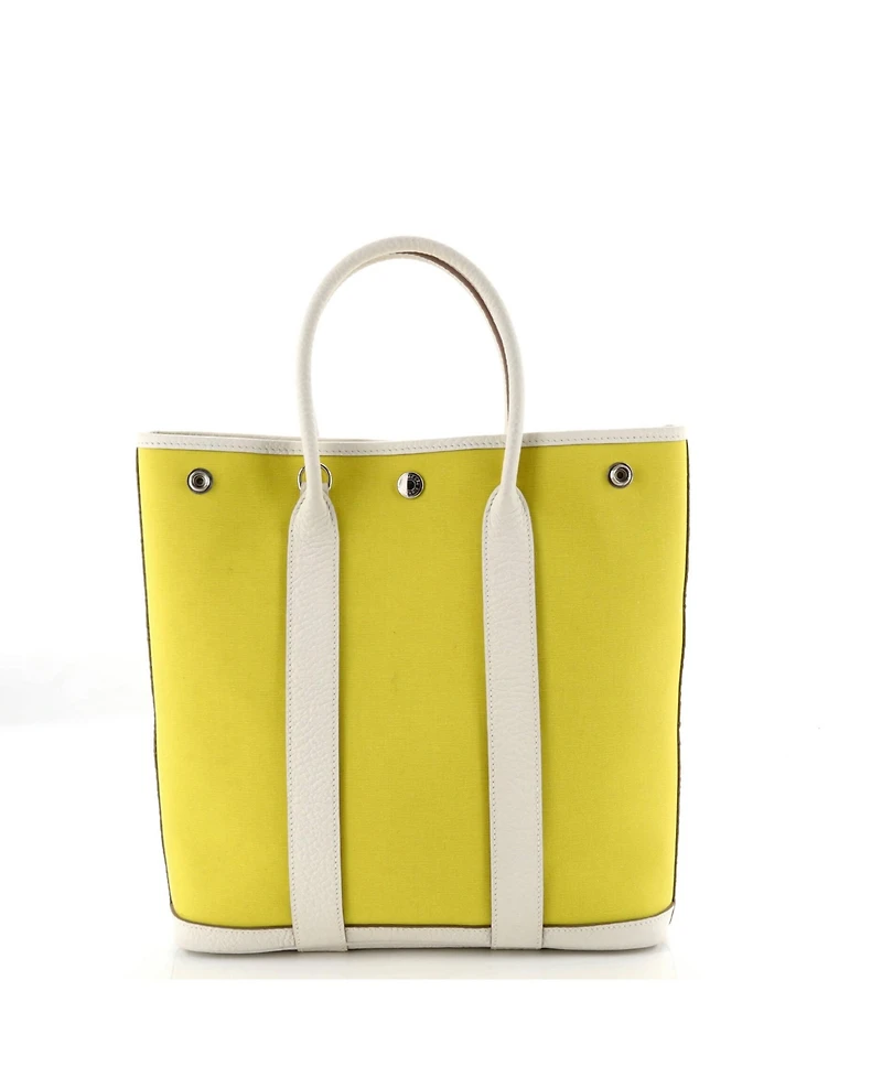 Pre-Owned HERMES 28 Garden File Tote Toile and Leather