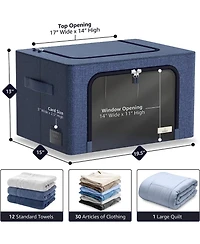 Sorbus Pack Foldable Storage Box - Metal Frame, Oxford Fabric, Large Window & Handles Organization for Bedroom