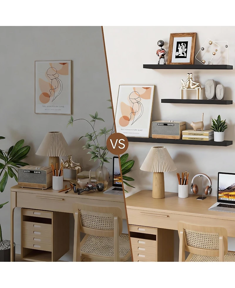 Yigii Rustic Floating Shelves for Bathroom, Bedroom, Kitchen