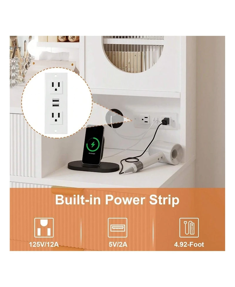 Gaomon Modern Vanity Makeup Desk Vanity Mirror for Bedrooms, Apartments, Easy to Assemble