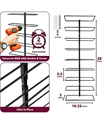 Sorbus 9-Bottle Wall Mounted Metal Wine Rack - Holds Wine Bottles, Liquor, Champagne