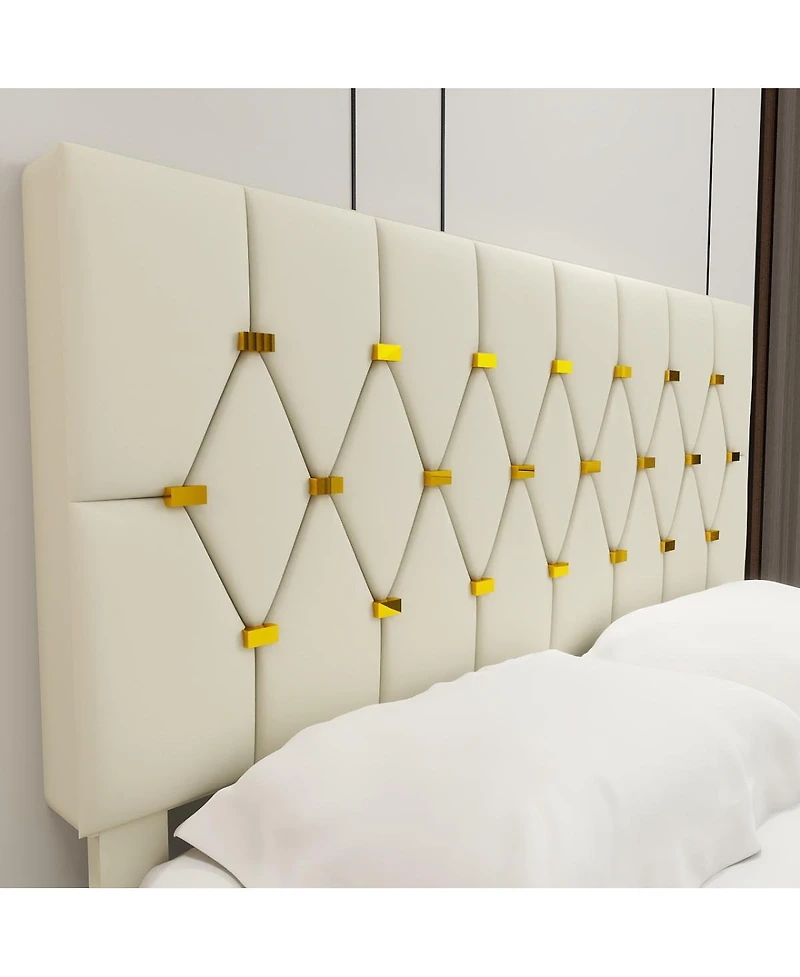 Streamdale Furniture Velvet Queen Bed with Twin Trundle and 2 Storage Drawers