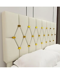 Streamdale Furniture Velvet Queen Bed with Twin Trundle and 2 Storage Drawers