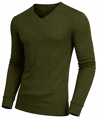 Galaxy By Harvic Men's Long-Sleeve Waffle-Knit V-Neck Thermal T-Shirt