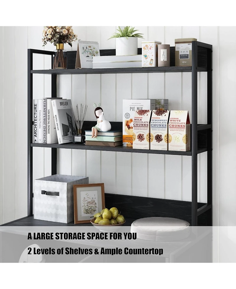 gaomon Litter Box Enclosure with 2 Storage Shelves