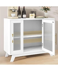 gaomon 36" Sideboard Buffet Cabinet with storage, farmhouse style, glass doors and adjustable shelves for dining room or living
