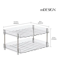 mDesign Free-Stand Stackable 2-Tier Water Bottle Holder, 2 Pack, Clear/Polished