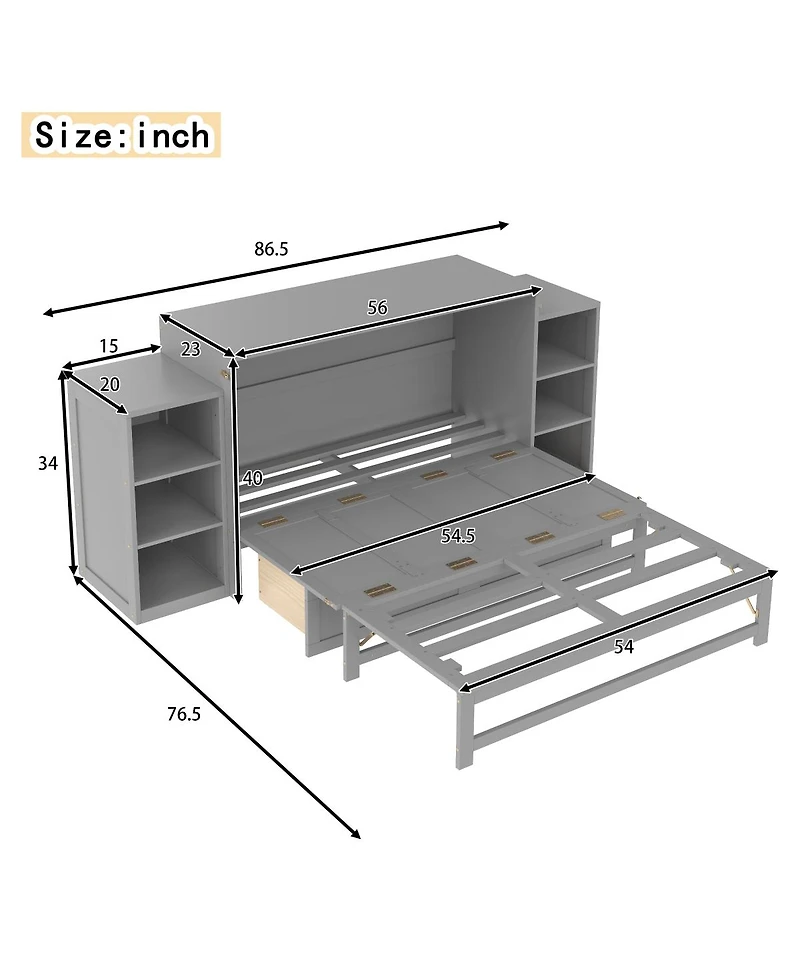 Streamdale Furniture Murphy bed with storage drawers & shelves