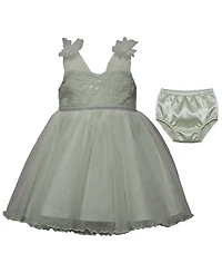 Bonnie Baby Girls' Embroidered Ballerina Party Dress and Bloomers