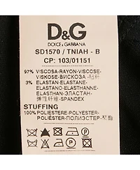 Pre-Owned D&g Womens Black Stretch Crepe Frill Detail Mini Dress