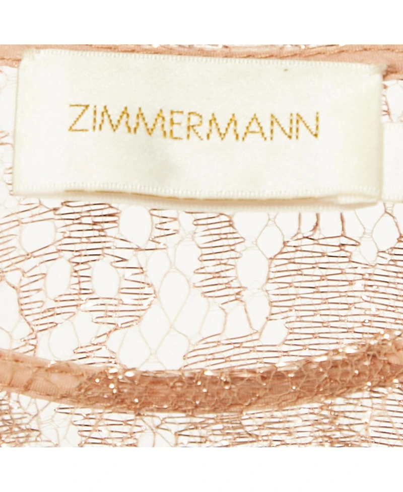 Pre-Owned Zimmermann Womens Rose Gold Lace Mini Dress