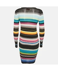 Pre-Owned Missoni Women's Black Striped Rib Knit Mini Dress