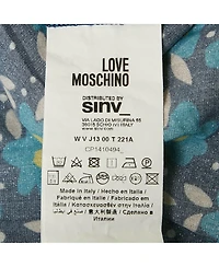 Pre-Owned Love Moschino Women's Blue Floral Print Crepe Pleated Maxi Dress