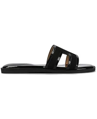 Journee Collection Womens Primah "H" Band Medium and Wide Width Slip On Flat Sandals