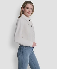 Dkny Women's Collared Twill Trucker Jacket