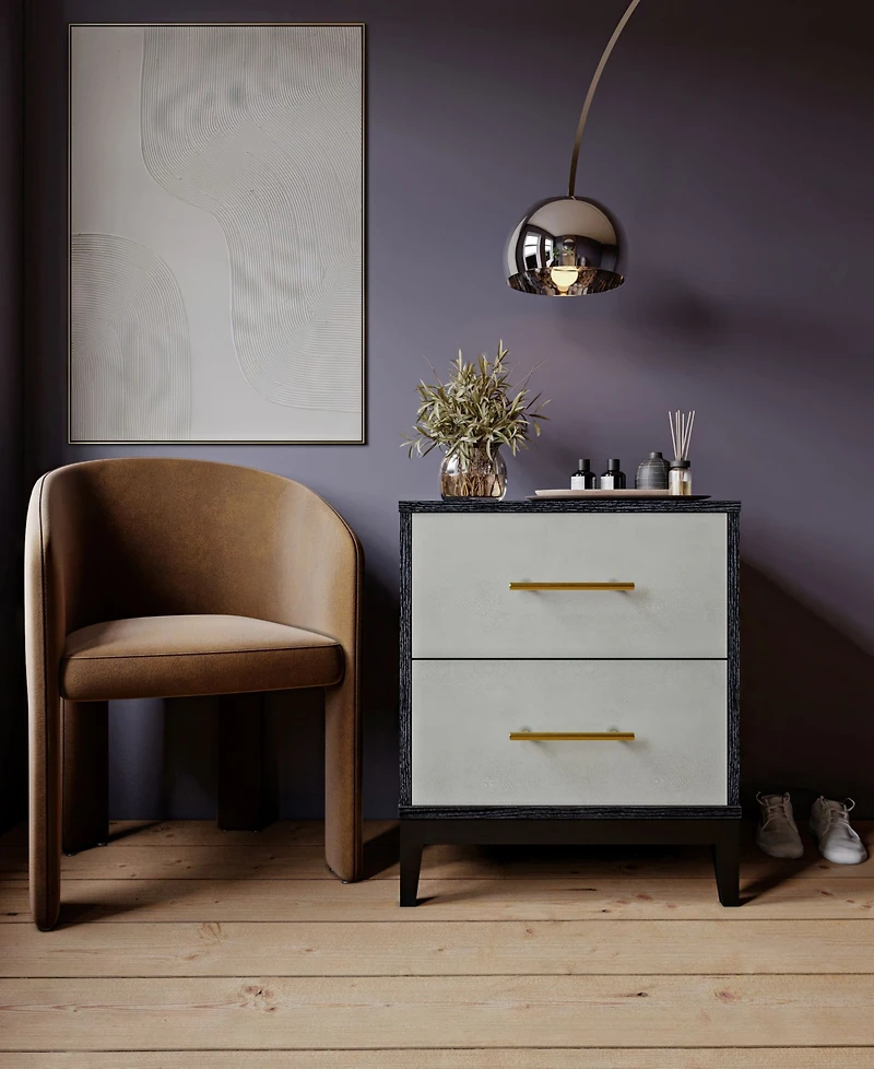 Sango 22.40" Wood Shagreen 2-Drawer Nightstand