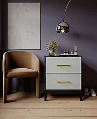 Sango 22.40" Wood Shagreen 2-Drawer Nightstand