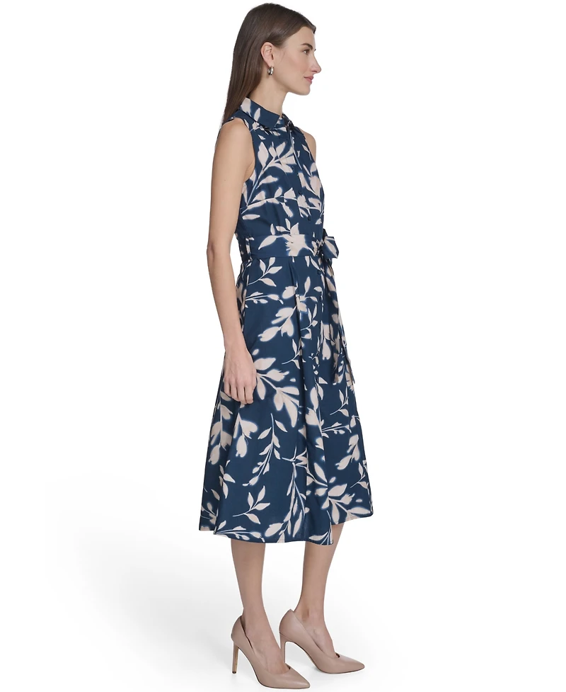 Calvin Klein Women's Collared Floral Midi Dress