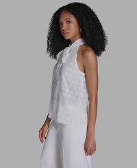 Bcbg Women's Tie-Neck Sleeveless Blouse