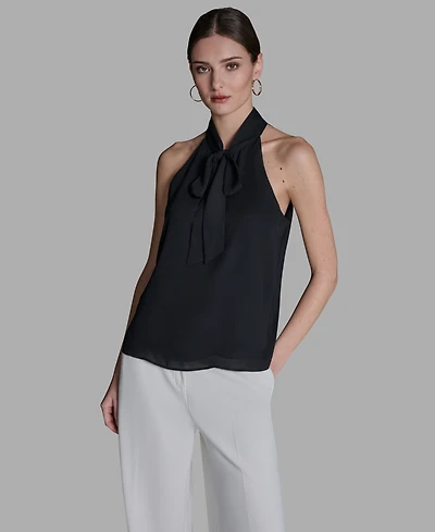 Bcbg Women's Sleeveless Tie-Neck Blouse